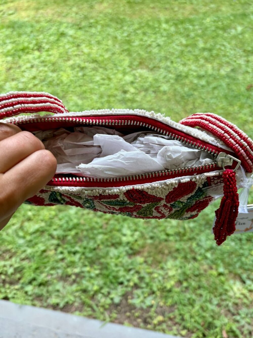 NWT Beaded Spicy Chili Pepper Bag Handmade in India - Picture 7 of 7